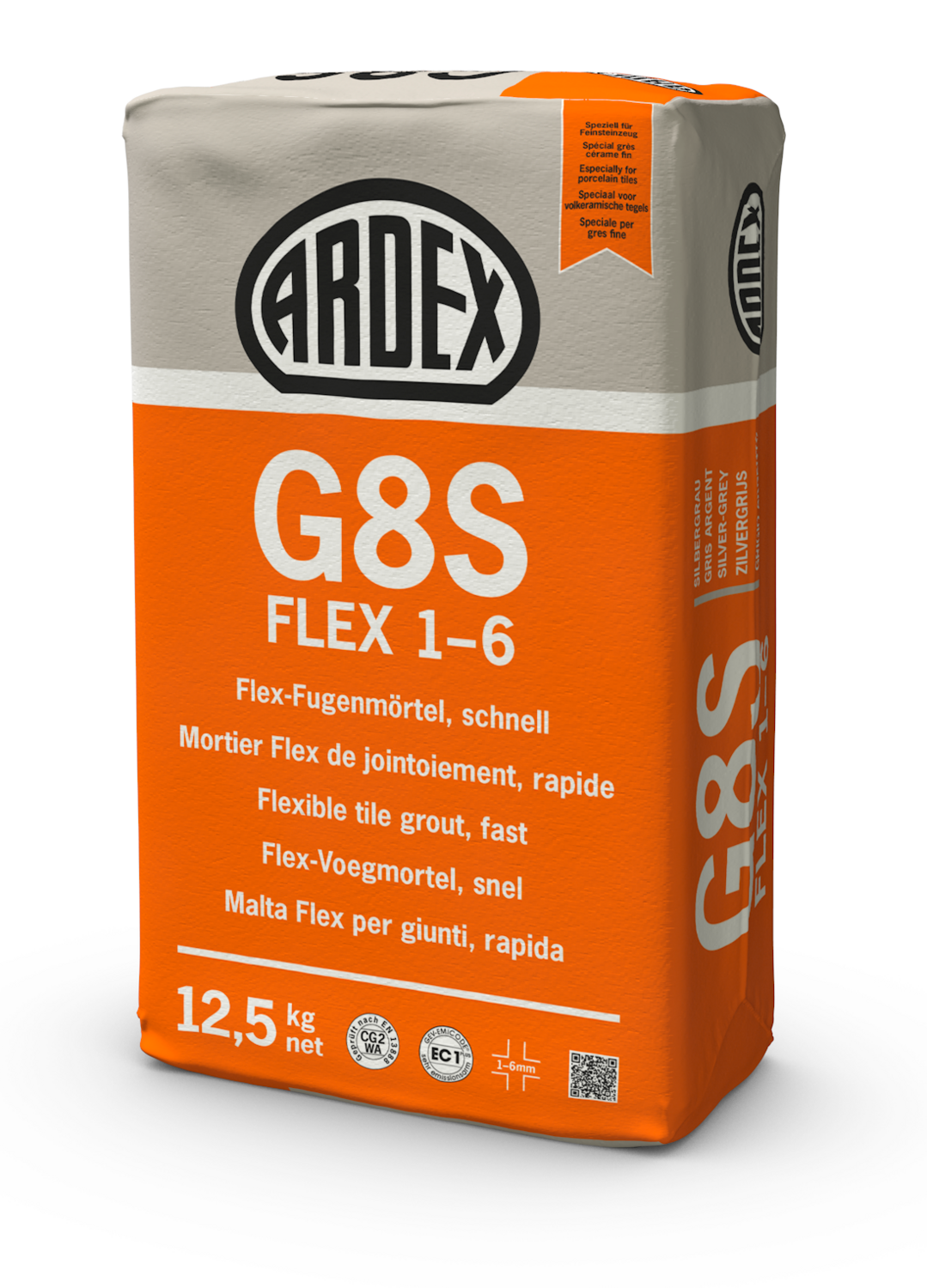 Ardex G8S Flex 1-6 Flex-Fugenmörtel schnell 12,5 Kg Sack grau 