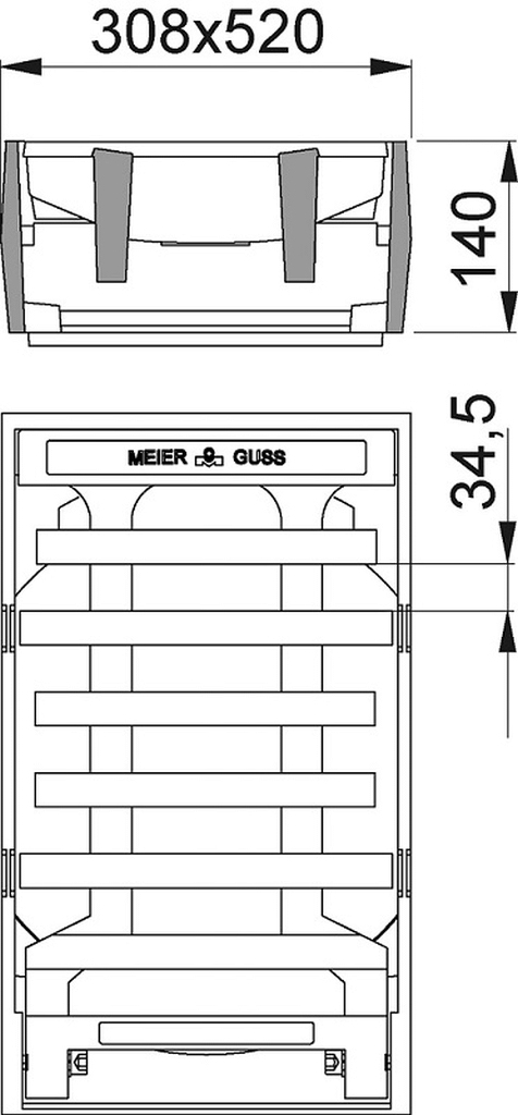 MG 203547 Aufsatz Elcord Kl.C250 300/500 Pult m.Einlage,m.Scharnier 